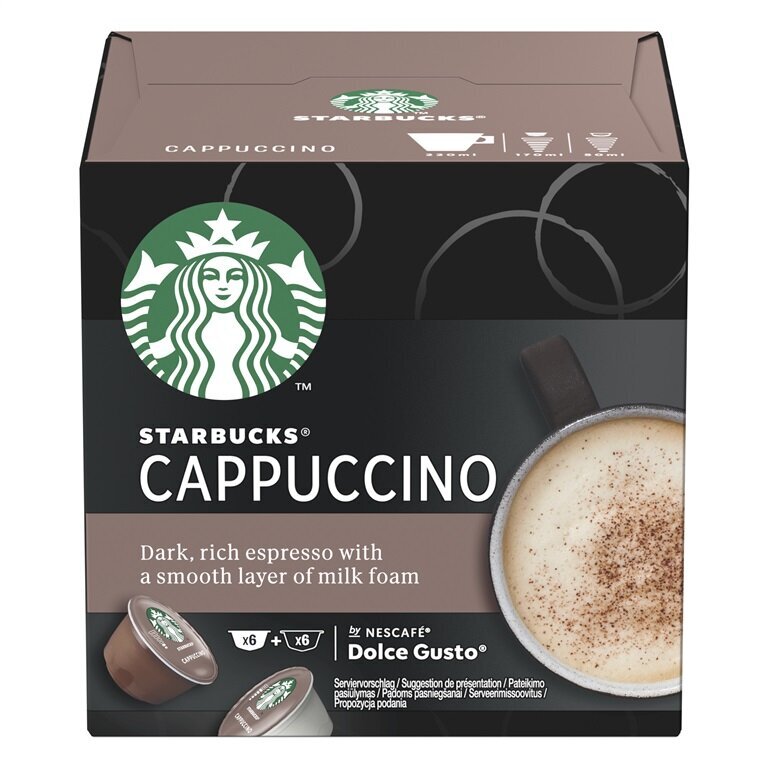 Starbucks Dolce Gusto Cappuccino kavos kapsulės, 3 x 12 vnt. kaina ir informacija | Kava, kakava | pigu.lt