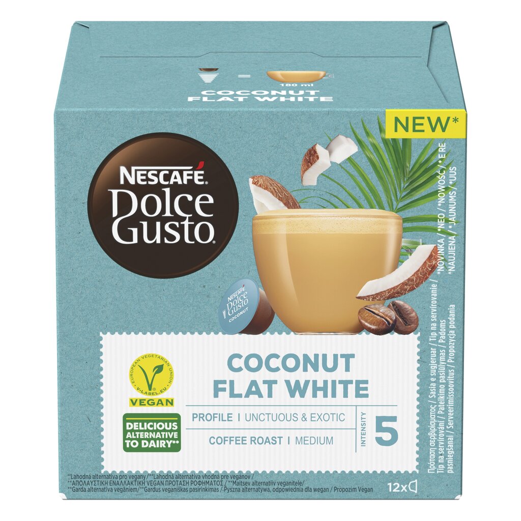 Nescafe Dolce Gusto Flat White kokosų sk. 12k 116.4g, 3 pakuotės kaina ir informacija | Kava, kakava | pigu.lt
