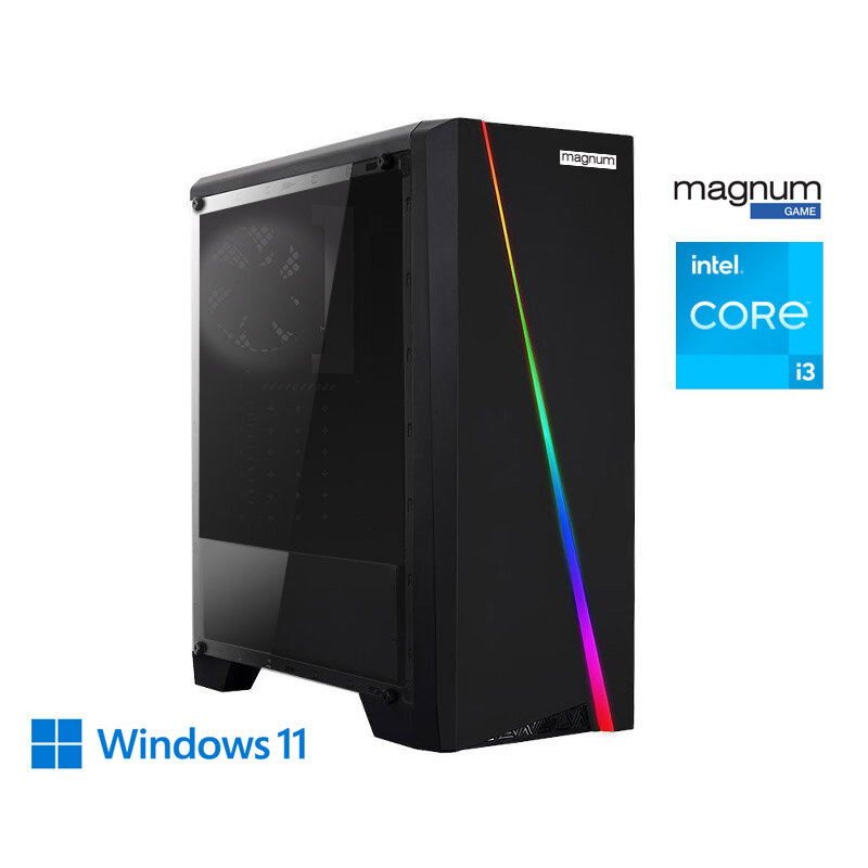 Kompiuteris Magnum Game Intel Core i3-12100F/16GB/1000GB SSD/Radeon RX 6500 XT 4GB/W11Home kaina ir informacija | Stacionarūs kompiuteriai | pigu.lt