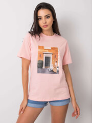 Marškinėliai moterims 2016102838647, rožiniai kaina ir informacija | Marškinėliai moterims | pigu.lt