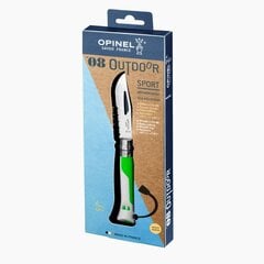 Turistinis peilis Opinel Nr. 08 Outdoor Fluo Green kaina ir informacija | Turistiniai peiliai, daugiafunkciniai įrankiai | pigu.lt