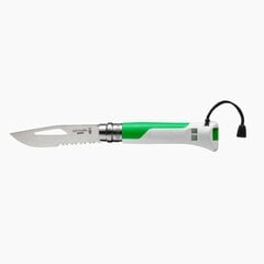 Turistinis peilis Opinel Nr. 08 Outdoor Fluo Green kaina ir informacija | Turistiniai peiliai, daugiafunkciniai įrankiai | pigu.lt