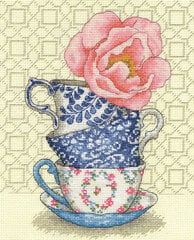 Siuvinėjimo rinkinys Dimensions Rose Tea 70-35414, 20,3x25,4 cm kaina ir informacija | Siuvinėjimo priemonės | pigu.lt