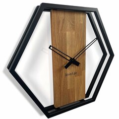 Sieninis laikrodis - Industrinis loftas. Heksagonas 50cm kaina ir informacija | Laikrodžiai | pigu.lt