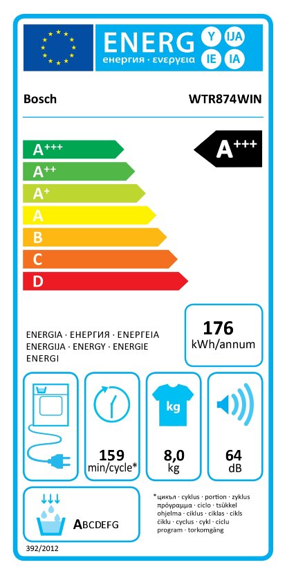 Bosch WTR874WIN цена и информация | Džiovyklės | pigu.lt