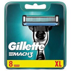 Skustuvo galvutės Gillette Mach3, 8 vnt. kaina ir informacija | Skutimosi priemonės ir kosmetika | pigu.lt