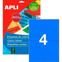 Этикетки для принтера Apli 105 x 148 mm Синий 20 Листья цена и информация | Kanceliarinės prekės | pigu.lt