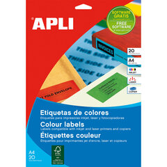 Etiketės spausdinimui Apli, Raudonos, 20 vnt kaina ir informacija | Kanceliarinės prekės | pigu.lt