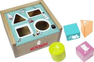 Medinės kaladėlės su dežute Moomin Wooden Sorting Box kaina ir informacija | Žaislai kūdikiams | pigu.lt