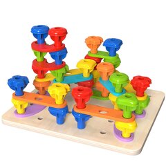 TOOKY TOY Многофункциональная доска Набор разноцветных шурупов Обучающие фигуры цена и информация | Развивающие игрушки | pigu.lt