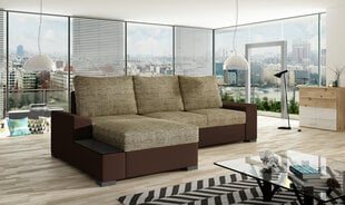 Kairinė kampinė sofa Negro, tamsiai ruda kaina ir informacija | Minkšti kampai | pigu.lt
