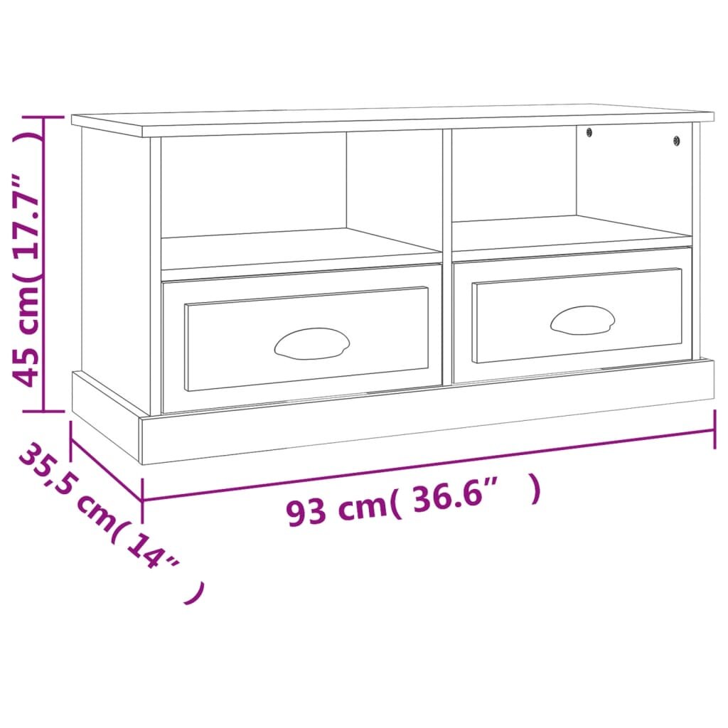 vidaXL Televizoriaus spintelė, dūminio ąžuolo, 93x35,5x45cm, mediena kaina ir informacija | TV staliukai | pigu.lt