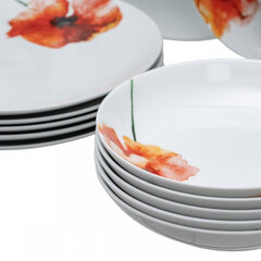 Посуда 18 Предметы Фарфор 1 cm Мак цена и информация | Посуда, тарелки, обеденные сервизы | pigu.lt