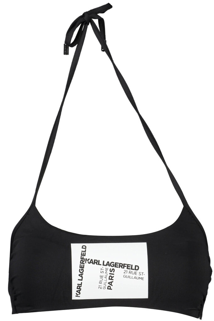 Karl Lagerfeld bikinio viršutinė dalis moterims, juoda цена и информация | Maudymosi kostiumėliai | pigu.lt