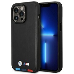 Etui BMW BMHCP14L22PTDK iPhone 14 Pro 6,1" czarny|black Leather Stamp Tricolor цена и информация | Чехлы для телефонов | pigu.lt