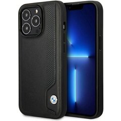 Etui BMW BMHCP14L22RBDK iPhone 14 Pro 6,1" czarny|black hardcase Leather Blue Dots цена и информация | Чехлы для телефонов | pigu.lt