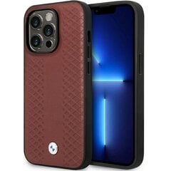 Etui BMW BMHCP14L22RFGR iPhone 14 Pro 6,1" burgundowy|burgundy Leather Diamond Pattern цена и информация | Чехлы для телефонов | pigu.lt