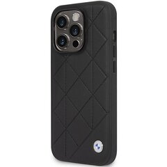 Etui BMW BMHCP14L22RQDK iPhone 14 Pro 6,1" czarny|black Leather Quilted цена и информация | Чехлы для телефонов | pigu.lt