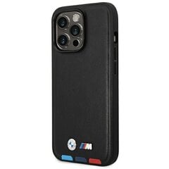 Etui BMW BMHCP14X22PTDK iPhone 14 Pro Max 6,7" czarny|black Leather Stamp Tricolor цена и информация | Чехлы для телефонов | pigu.lt