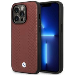 Etui BMW BMHMP14L22RFGR iPhone 14 Pro 6,1" burgundowy|burgundy Leather Diamond Pattern MagSafe цена и информация | Чехлы для телефонов | pigu.lt