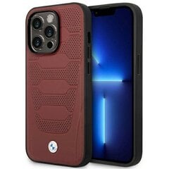 Etui BMW BMHMP14L22RPSR iPhone 14 Pro 6,1" burgundowy|burgundy Leather Seats Pattern MagSafe цена и информация | Чехлы для телефонов | pigu.lt