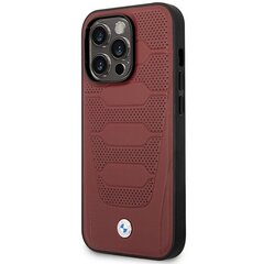 Etui BMW BMHMP14L22RPSR iPhone 14 Pro 6,1" burgundowy|burgundy Leather Seats Pattern MagSafe цена и информация | Чехлы для телефонов | pigu.lt