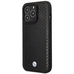 Etui BMW BMHMP14X22RFGK iPhone 14 Pro Max 6,7" czarny|black Leather Diamond Pattern MagSafe цена и информация | Чехлы для телефонов | pigu.lt