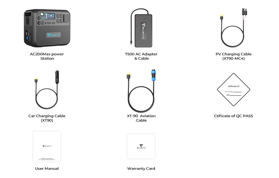 Bluetti AC200MAX 2048WH kaina ir informacija | Atsarginiai maitinimo šaltiniai (power bank) | pigu.lt