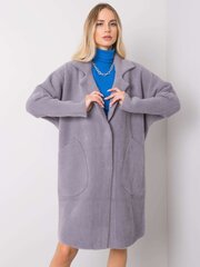 Женское пальто-накидка, серое цена и информация | Женские пальто | pigu.lt