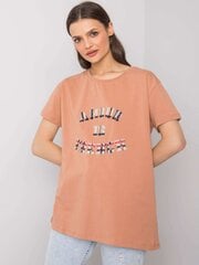 Marškinėliai moterims Fancy, smėlio spalvos цена и информация | Женские футболки | pigu.lt