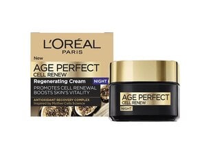 Regeneruojantis naktinis kremas L'Oreal Paris Age Perfect Cell Renew, 50 ml kaina ir informacija | Veido kremai | pigu.lt