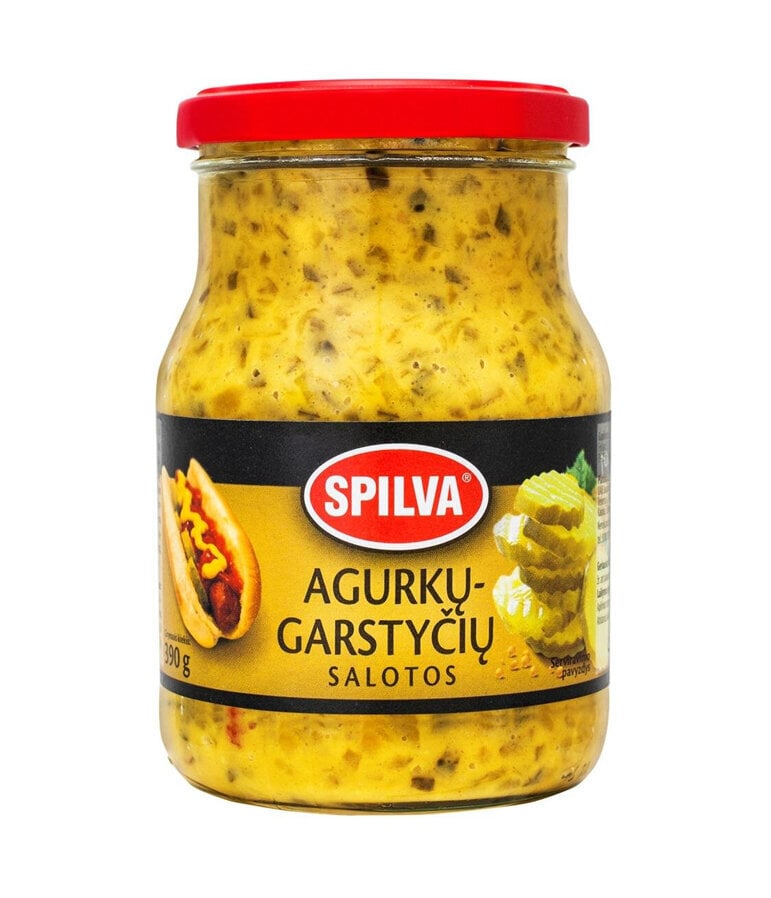 Agurkų-garstyčių salotos Spilva, 8x380g kaina ir informacija | Konservuotas maistas | pigu.lt