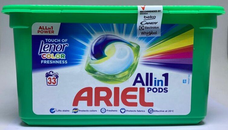Капсулы для стирки Ariel Lenor Touch Color, 33 шт. цена