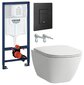 WC komplektas Grohe Solido 3+1 + Laufen LUA Rimless su Slim lėtaeigiu dangčiu kaina ir informacija | Klozetai | pigu.lt