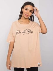 Marškinėliai moterims Rue Paris, smėlio spalvos цена и информация | Женские футболки | pigu.lt