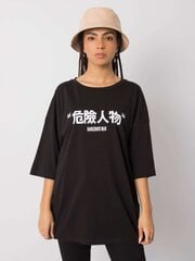 Marškinėliai moterims Rue Paris, juodi цена и информация | Женские футболки | pigu.lt