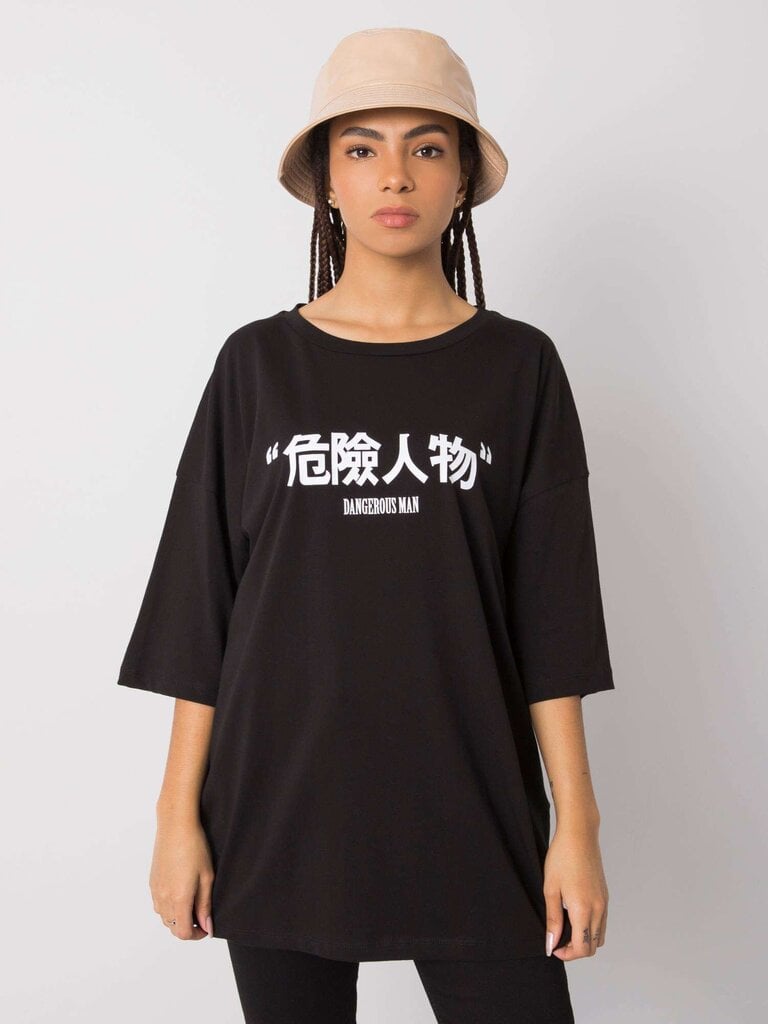 Marškinėliai moterims Rue Paris, juodi цена и информация | Marškinėliai moterims | pigu.lt