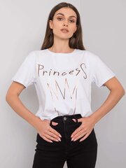 Marškinėliai moterims Fancy 2016102957508, balti kaina ir informacija | Marškinėliai moterims | pigu.lt