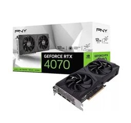 PNY GeForce RTX 4070 12GB Verto Dual Fan DLSS 3 (VCG407012DFXPB1) kaina ir informacija | Vaizdo plokštės (GPU) | pigu.lt
