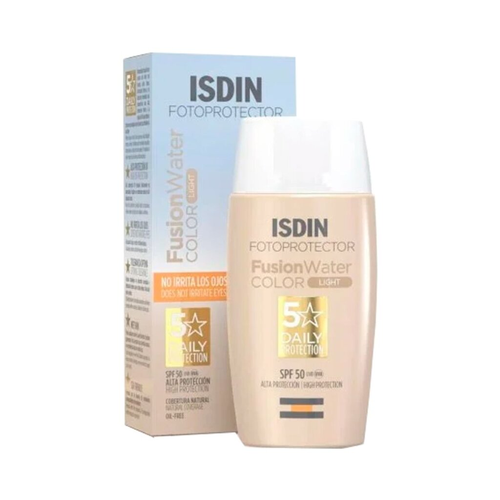 Apsauga nuo saulės su spalva Isdin Fusion Water Spf 50 Light, 50 ml kaina ir informacija | Kremai nuo saulės | pigu.lt