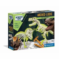 Динозавр Clementoni Archéo Ludic - T-Rex & Triceratops Phosphorescent цена и информация | Игрушки для мальчиков | pigu.lt