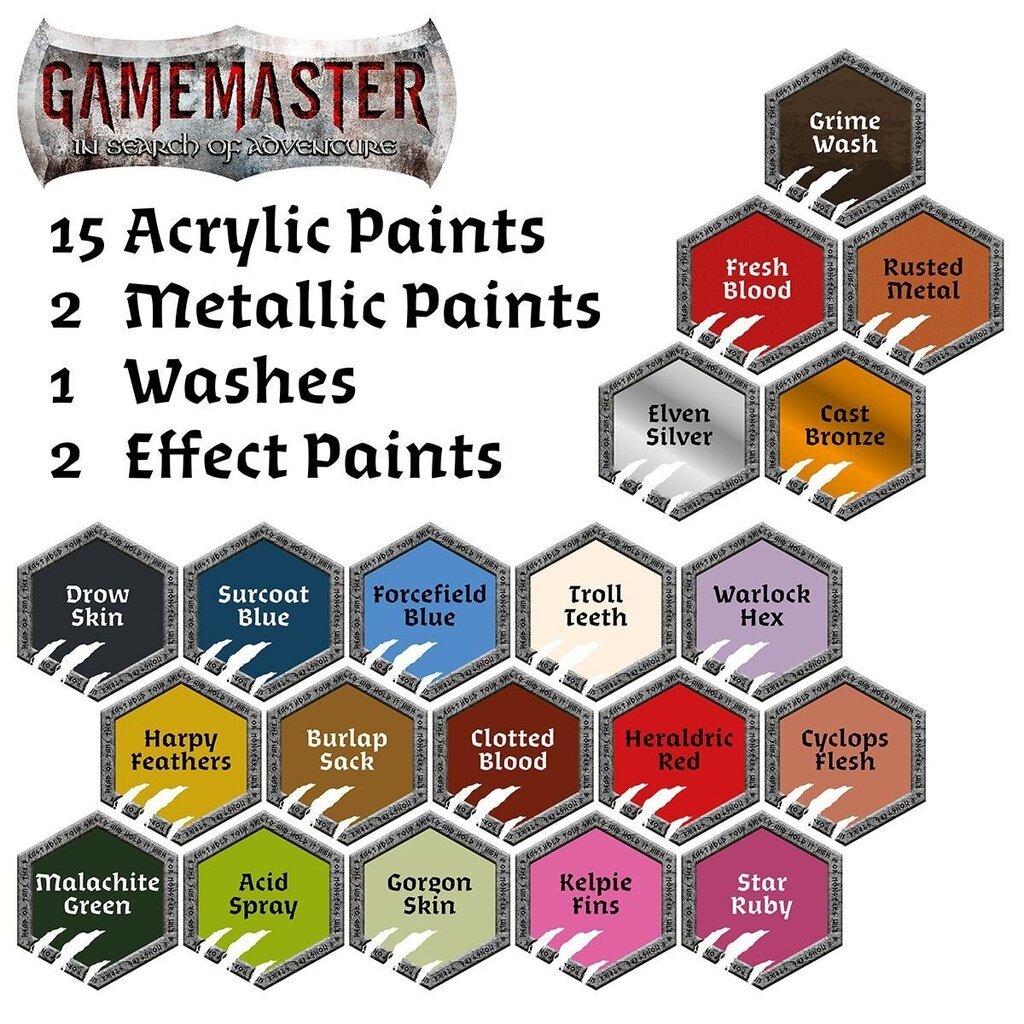 Metalo dažų rinkinys The Army Painter Wandering Monsters Paint Set, 20 spalvų kaina ir informacija | Dažai | pigu.lt