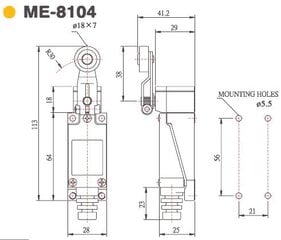 Galinės padėties jungiklis ME-8104, 230V AC kaina ir informacija | Elektros jungikliai, rozetės | pigu.lt