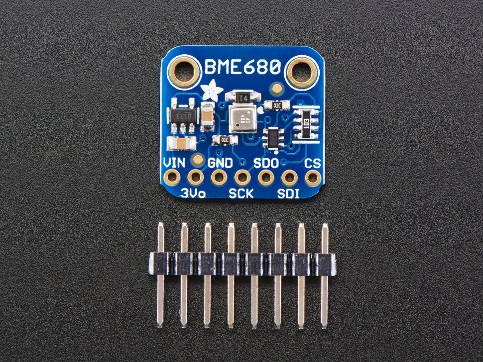 Temperatūros, drėgmės, slėgio, VOC dujų jutiklis Adafruit BME680 цена и информация | Meteorologinės stotelės, termometrai | pigu.lt