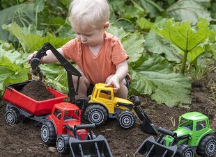 Большой трактор с прицепом Plasto, 56,5 см, красный цвет цена и информация | Игрушки для мальчиков | pigu.lt