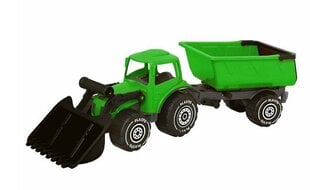 Didelis traktorius su priekaba Plasto, 56.5 cm, žalias kaina ir informacija | Žaislai berniukams | pigu.lt
