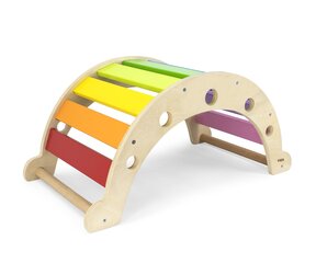 Качели VIGA Wooden Rocker Bridge 2in1 MONTESSORI Rainbow цена и информация | Игрушки для мальчиков | pigu.lt