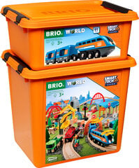 Функциональный железнодорожный набор Brio World 33977 Smart Tech Sound Deluxe цена и информация | Игрушки для мальчиков | pigu.lt