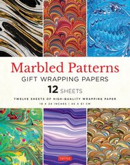 Marbled Patterns Gift Wrapping Papers - 12 sheets: 18 x 24 inch (45 x 61 cm) High-Quality Wrapping Paper kaina ir informacija | Knygos apie sveiką gyvenseną ir mitybą | pigu.lt