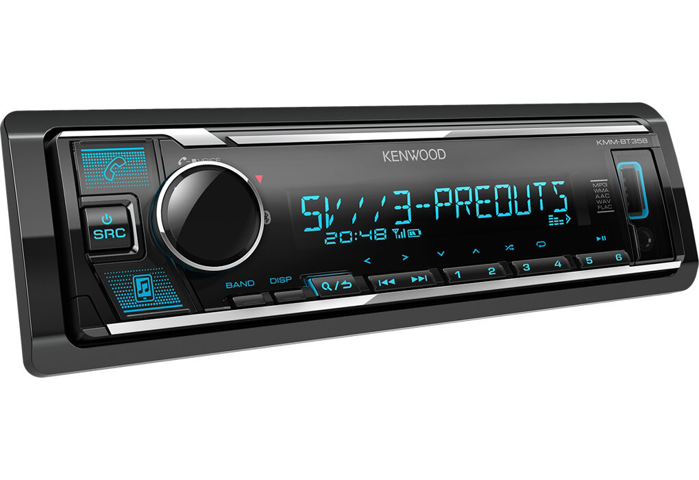 Kenwood, KMM-BT358 bluetooth, USB MP3/WMA automagnetola su AUX įėj kaina ir informacija | Automagnetolos, multimedija | pigu.lt